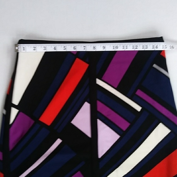 Worthington Pattern Pencil Skirt w/Front Slit 6 Black Blue - Picture 14 of 15